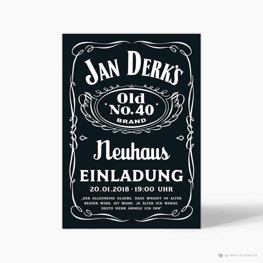 Einladungskarte Whiskey Jack