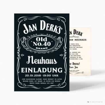 Einladungskarte Whiskey Jack